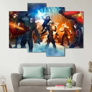 Avengers wall art featuring cosmic battle scene and cinematic superhero action 4 Panels Uneven Layout