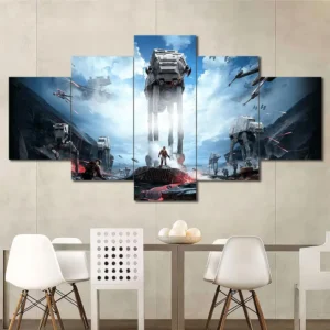 Battle of Hoth AT-AT Wall Art – Epic Snow Battlefield Scene