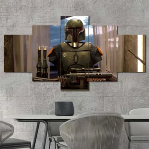 Boba Fett Throne Wall Art – Underworld Bounty Hunter Portrait