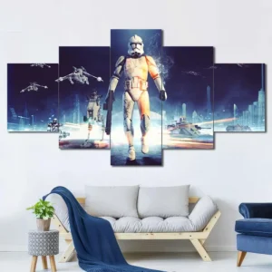 Clone Trooper Commander Wall Art – Blue Battlefield Hero Portrait