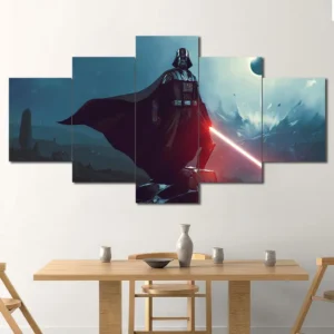 Darth Vader Eclipse Wall Art – Red Lightsaber Hero Portrait