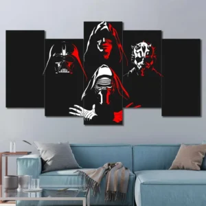 Darth Vader Evolution Wall Art – Minimalist Red Black Graphic