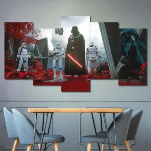 Darth Vader Imperial Hall Wall Art – Red Black Trooper Scene