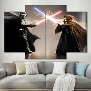 Darth Vader Obi Wan Duel Wall Art – Classic Lightsaber Battle