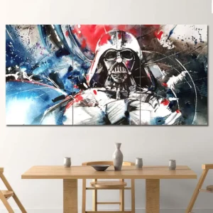Darth Vader Watercolor Wall Art – Red Blue Watercolor Design