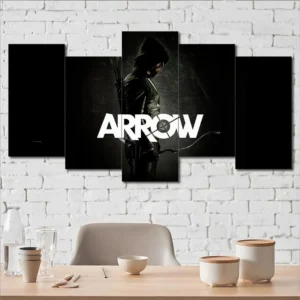 Green Arrow vigilante wall art inspired by the hit television series 5 Panels Uneven Layout