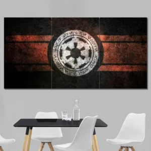 Imperial Emblem Grunge Wall Art – Vintage Red Black Symbol