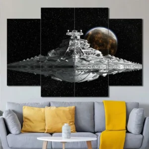 Imperial Star Destroyer Planet Wall Art – Detailed Deep Space Scene