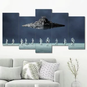 Imperial Trooper Formation Wall Art – Star Destroyer Minimal Scene