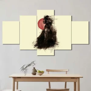 Kylo Ren Ink Portrait Wall Art – Minimalist Brushstroke Design