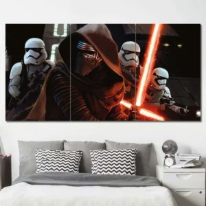Kylo Ren Lightsaber Squad Wall Art – Red Crossguard Action Portrait