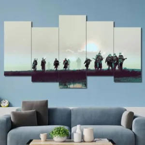 Mandalorian Clan Horizon Wall Art – Minimalist Group Silhouette