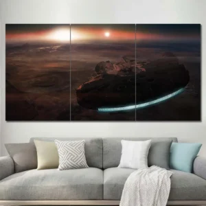 Millennium Falcon Sunset Wall Art – Minimal Desert Horizon Scene