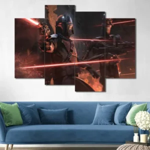 Sith Warrior Squad Wall Art – Red Saber Battle Formation