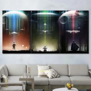 Star Wars Force Balance Wall Art – Jedi Sith Light Beams Scene