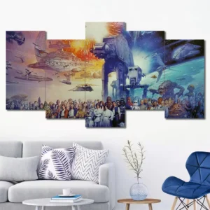 Star Wars Saga Celebration Wall Art – Colorful Galaxy Character Collage