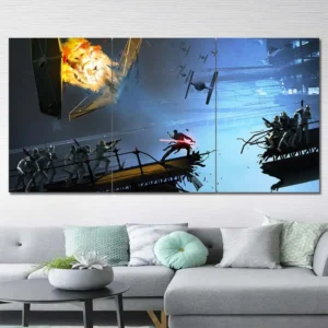 Star Wars Trench Battle Wall Art – Explosive Space Action Scene