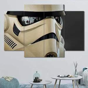 Stormtrooper Helmet Reflection Wall Art – Cinematic Close Up