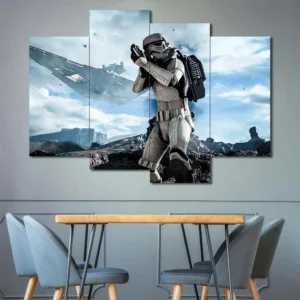 Stormtrooper Rocky Planet Wall Art – Imperial Soldier Landscape