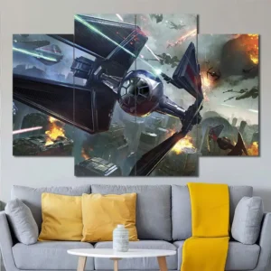 TIE Fighter Dogfight Wall Art – Explosive Cockpit Battle Scene