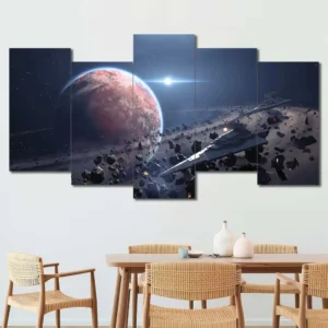X-Wing Asteroid Field Wall Art – Red Planet Space Adventure