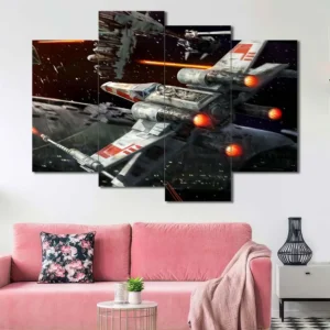 X-Wing Fleet Assault Wall Art – Rebel Starfighter Space Battle