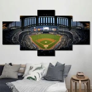 Baseball Stadium Night Panorama Wall Art
