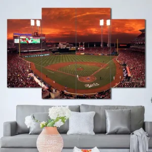 Baseball Stadium Sunset Game Wall Art