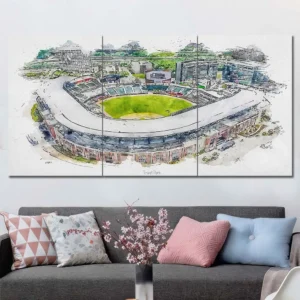 Baseball Stadium Watercolor Wall Art