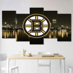 Boston Bruins Skyline Logo Wall Art