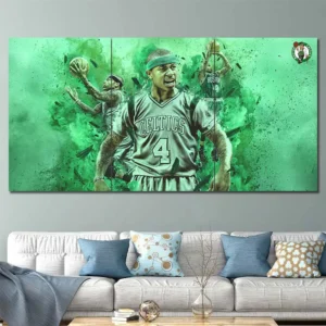 Boston Celtics Number 4 Watercolor Wall Art