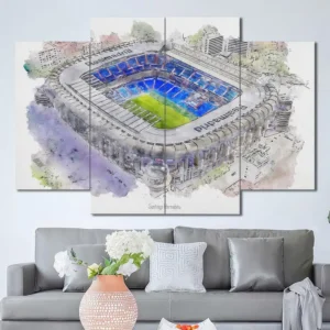 Buffalo Football Stadium Watercolor Wall Art – Aerial