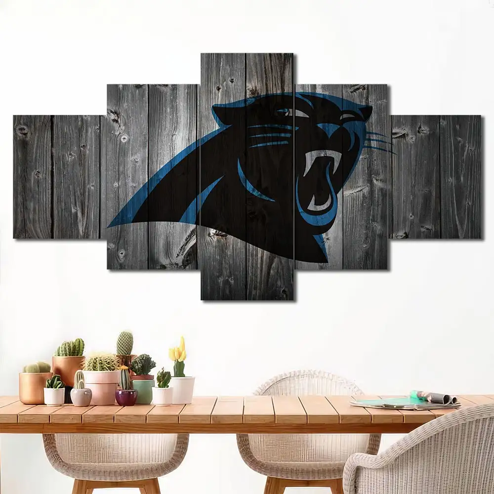 Carolina Panthers Rustic Logo Wall Art