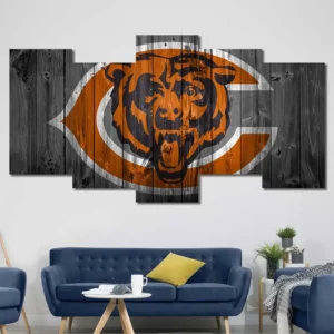 Chicago Bears Rustic Mascot Logo Wall Art
