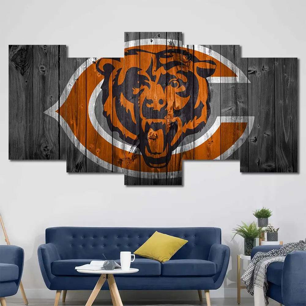Chicago Bears Rustic Mascot Logo Wall Art