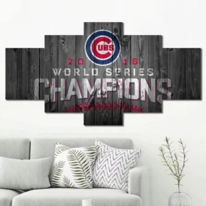 Chicago Cubs World Series Champions Wall Art – Rustic