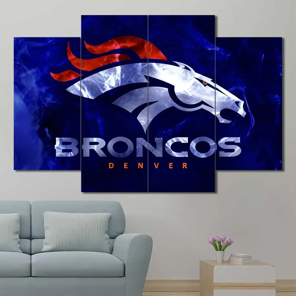 Denver Broncos Fire Logo Wall Art