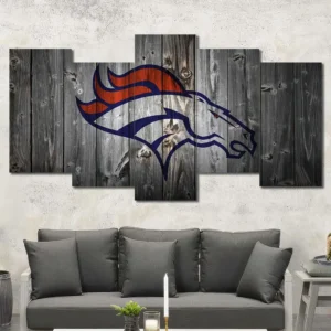 Denver Broncos Rustic Logo Wall Art