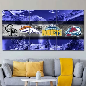 Denver Sports Teams Mountain Wall Art