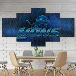 Detroit Lions Metallic Logo Wall Art