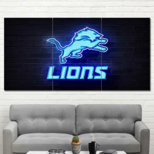 Detroit Lions Neon Logo Wall Art
