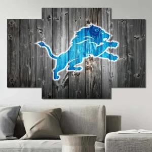 Detroit Lions Rustic Logo Wall Art