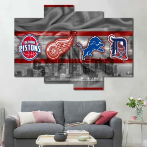 Detroit Sports Teams Skyline Canvas Wall Art