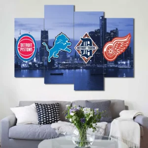 Detroit Sports Teams Skyline Wall Art