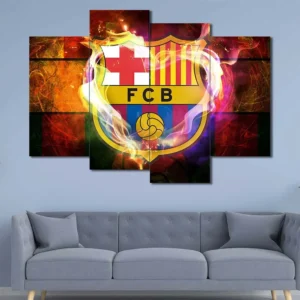 FC Barcelona Flaming Crest Wall Art