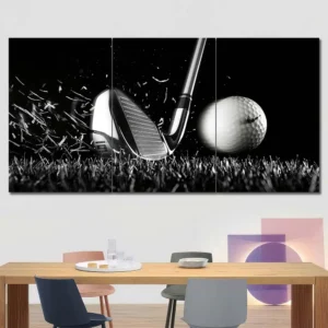 Golf Club Ball Monochrome Wall Art – Grass