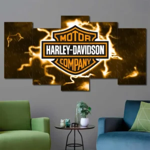Harley-Davidson Gold Lightning Logo Wall Art