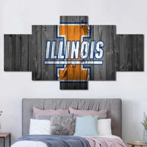 Illinois Fighting Illini Rustic Logo Wall Art