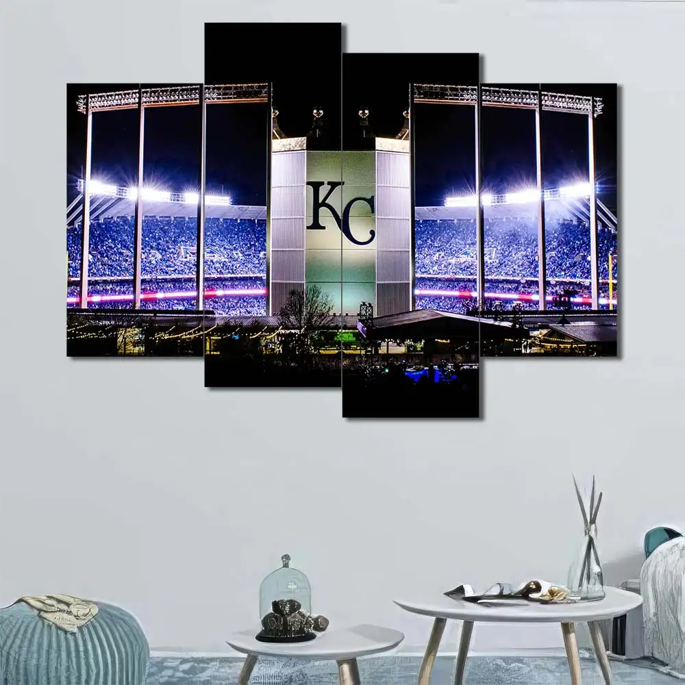 Kansas City Baseball Stadium Night Wall Art - Image 4