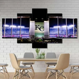 Kansas City Baseball Stadium Night Wall Art